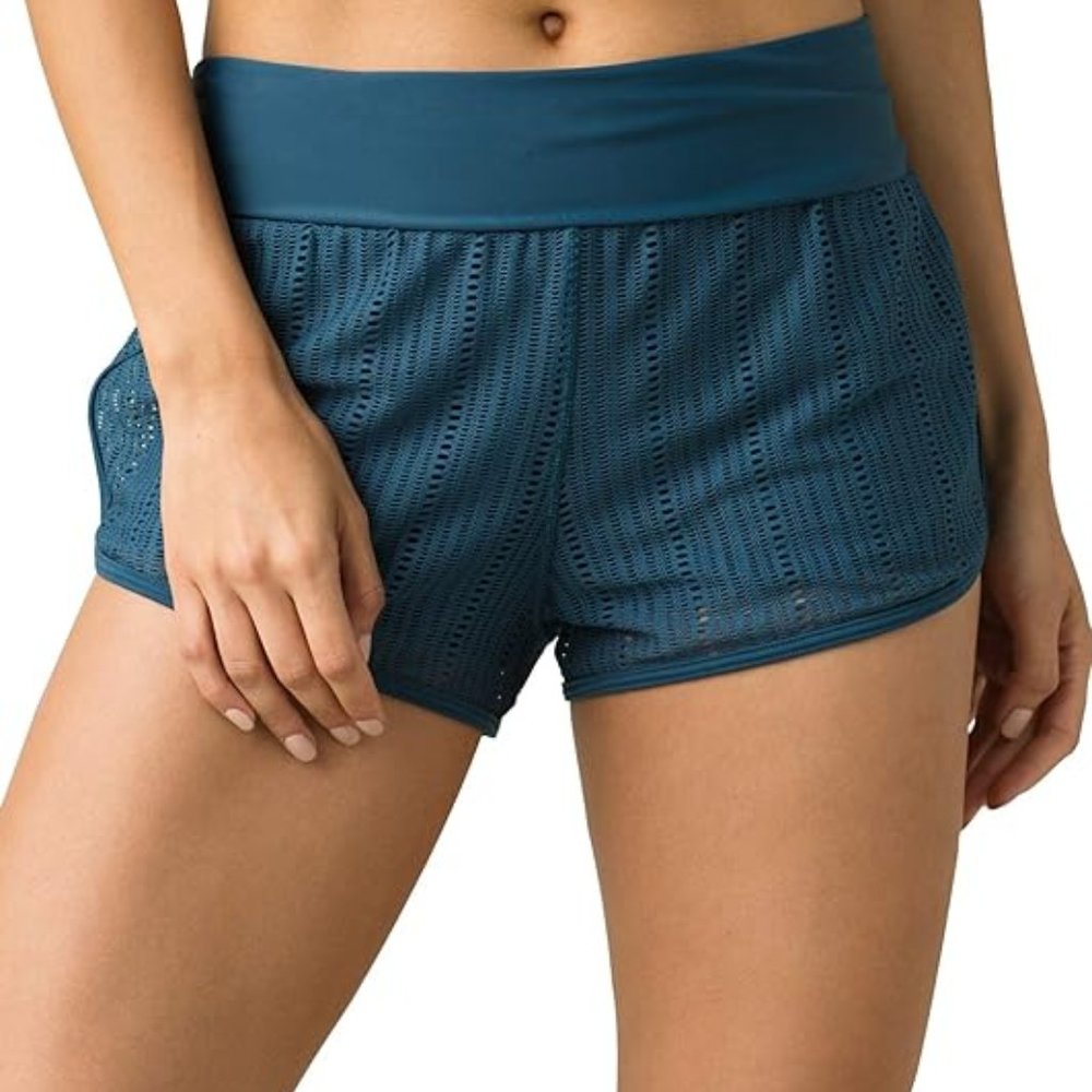 Prana Women's Shorts Blue Size - M Open knit jacqua NEW WITH TAGS